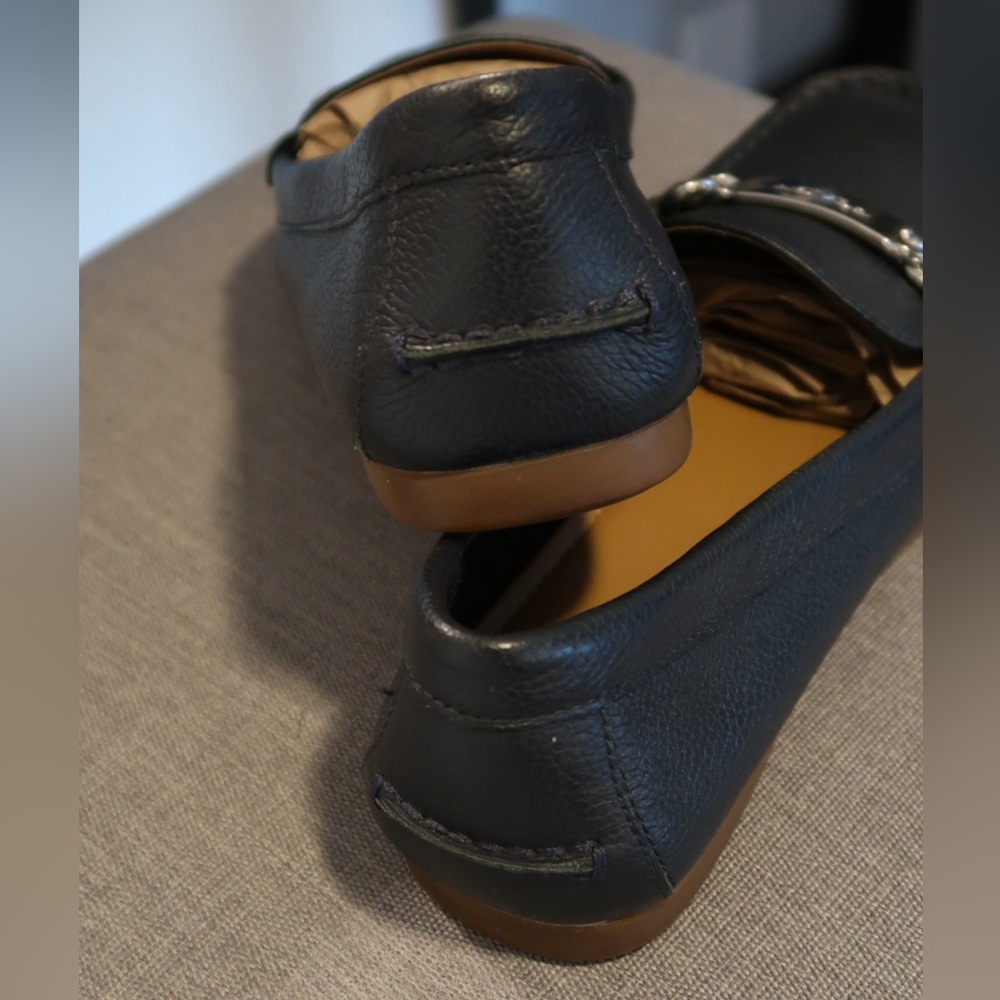 Coach Navy Leather Loafers - Picture 3 of 6